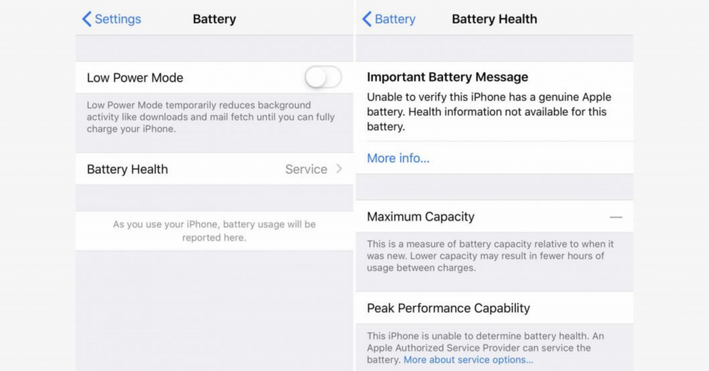 iPhone 11 battery health not showing